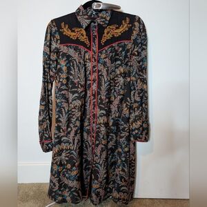 Holding Horses Anthropologie Escalante Shirt Dress Sz 00 Rodeo Western Prairie